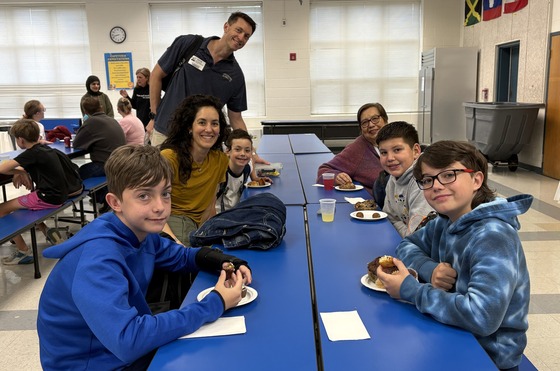 Military students and parents at our "Muffins with Military Lions" breakfast