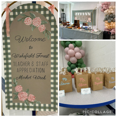 Teacher and staff appreciation. Balloons. Market Week.