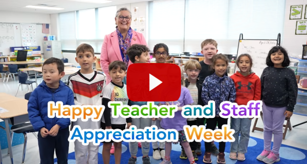 Youtube Screenshot of Dr.Reid and Students Celebrating Teacher and Staff Appreciation Week