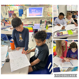 kids writing in class