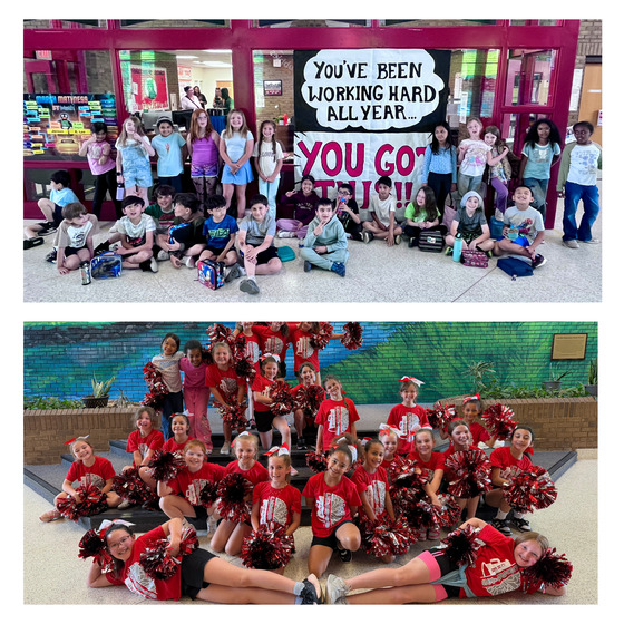 A collage of students celebrating SOLs at Cub Run. 