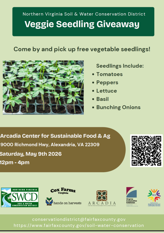 Flyer advertising seedling giveaway at Arcadia Center