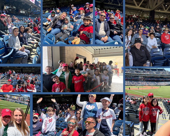 Belvedere staff and families at the Nats Game