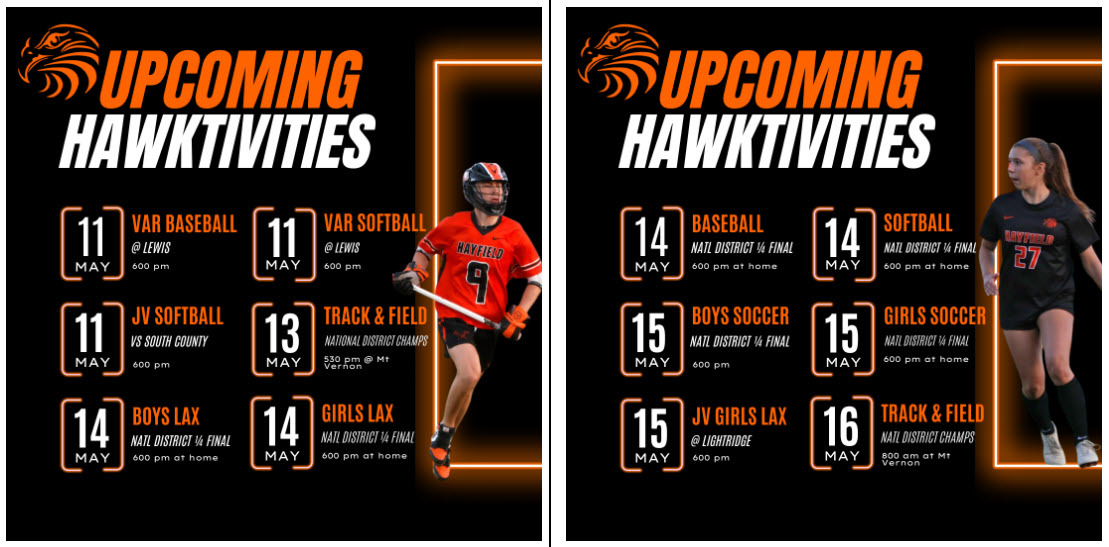 decorative image of the upcoming hawktivities - full text below