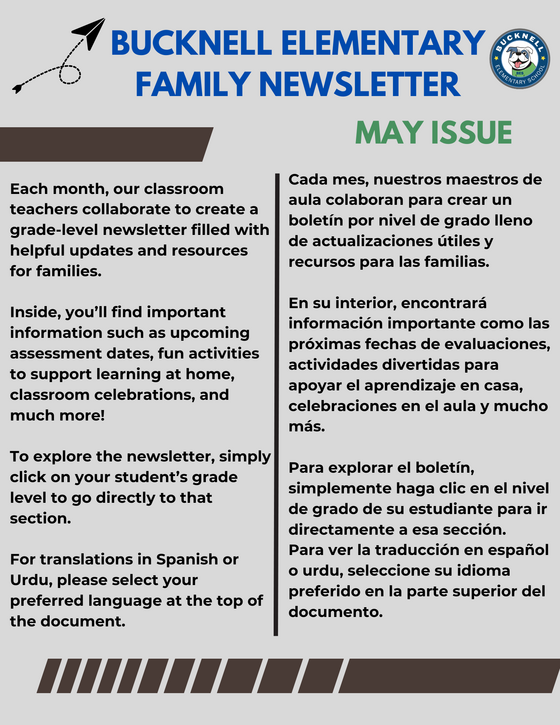 May newsletter for families