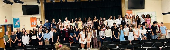 a photo of this year's National Junior Honor Society inductees