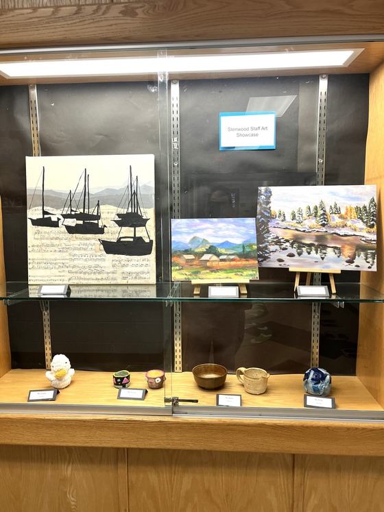 A picture of artwork created by staff members for the Staff Art Show