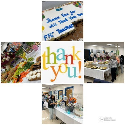 picture collage of a staff celebration