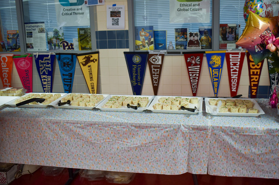 The wraps that PTSA prepared sitting on a table.