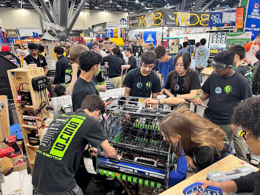 Students compete in a robotics championship