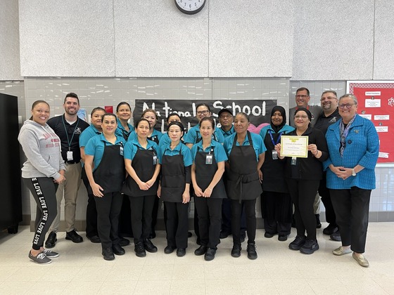 Group of lunch workers