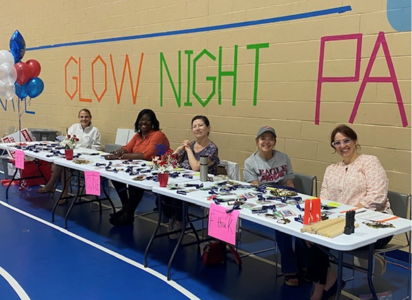 Parents gathered in gym to celebrate the senior all night grad party