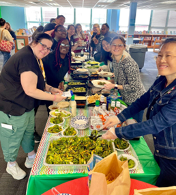 a photo of Twain Staff enjoying the Staff Appreciation Week luncheon