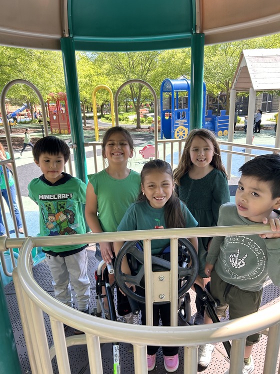 Students on a field trip at Clemyjontri Park.