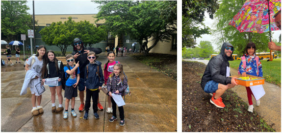 Students on Walk, Bike, and Roll to School Day.
