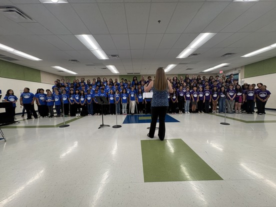 Chorus students on risers