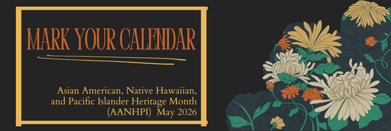 Calendar AANHPI Heritage Month black background with flowers