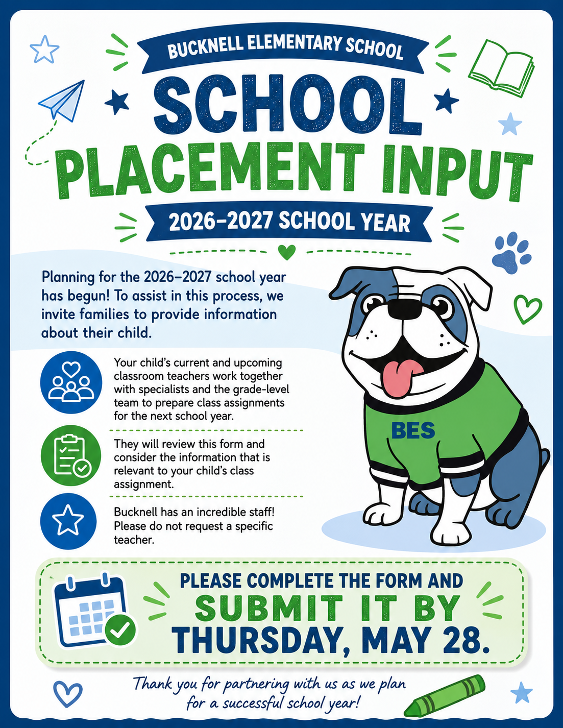 School Placement Input Flyer