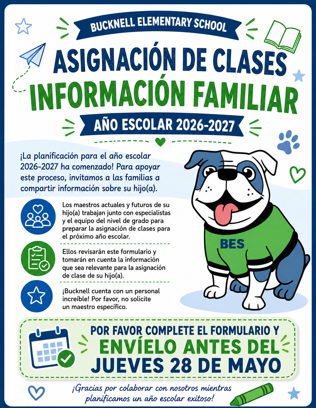 Class Placement Input Flyer