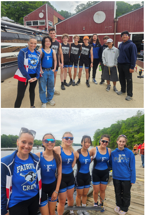 Crew team members posing for a picture