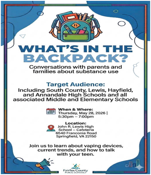 decorative image of English flyer for Backback event, full text above
