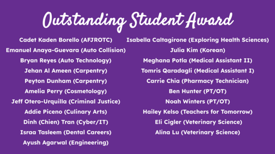 Outstanding Student Award winners