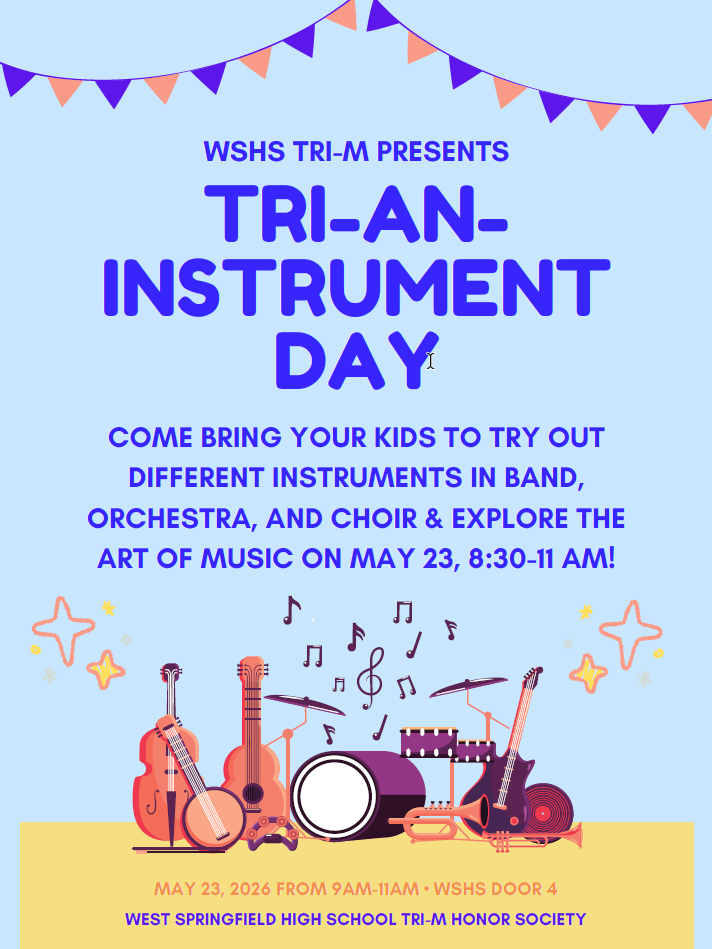 Tri-An-Instrument Day at WSHS on May 23, 8:30-11:00 AM