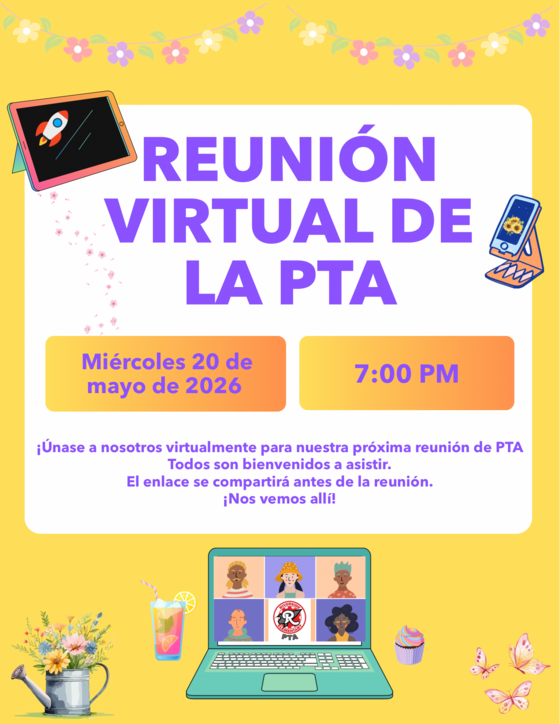 May PTA Meeting Flyer spanish