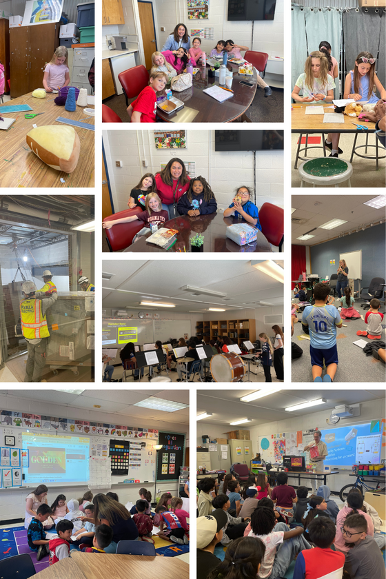 Collage of 9 photos of teachers and students in various settings.