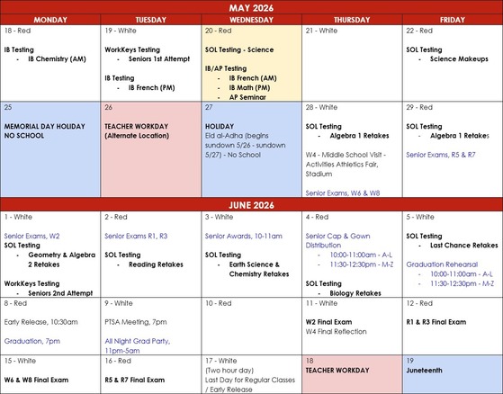 Testing Calendar