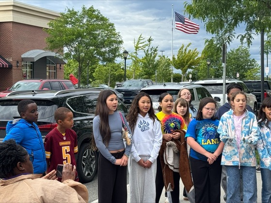 Students singing at Bruster's Ice Cream