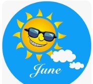clip art of summer sun and the word june