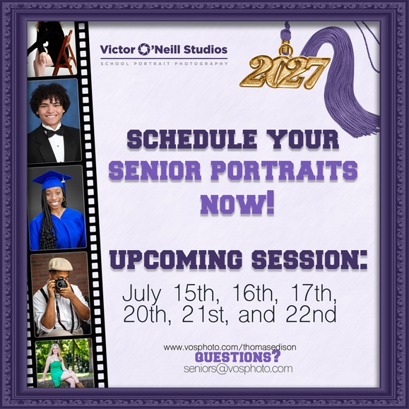 Edison High School flyer for senior portraits