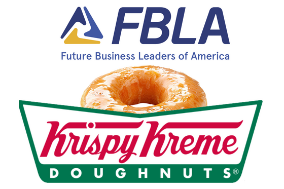 FBLA logo with a donut and the Krispy Kreme logo