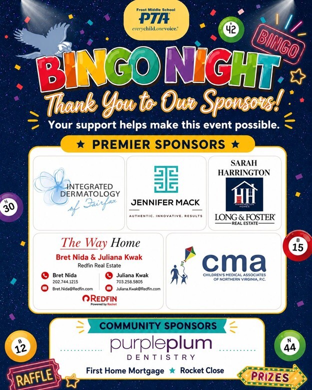 Sponsors Bingo Night