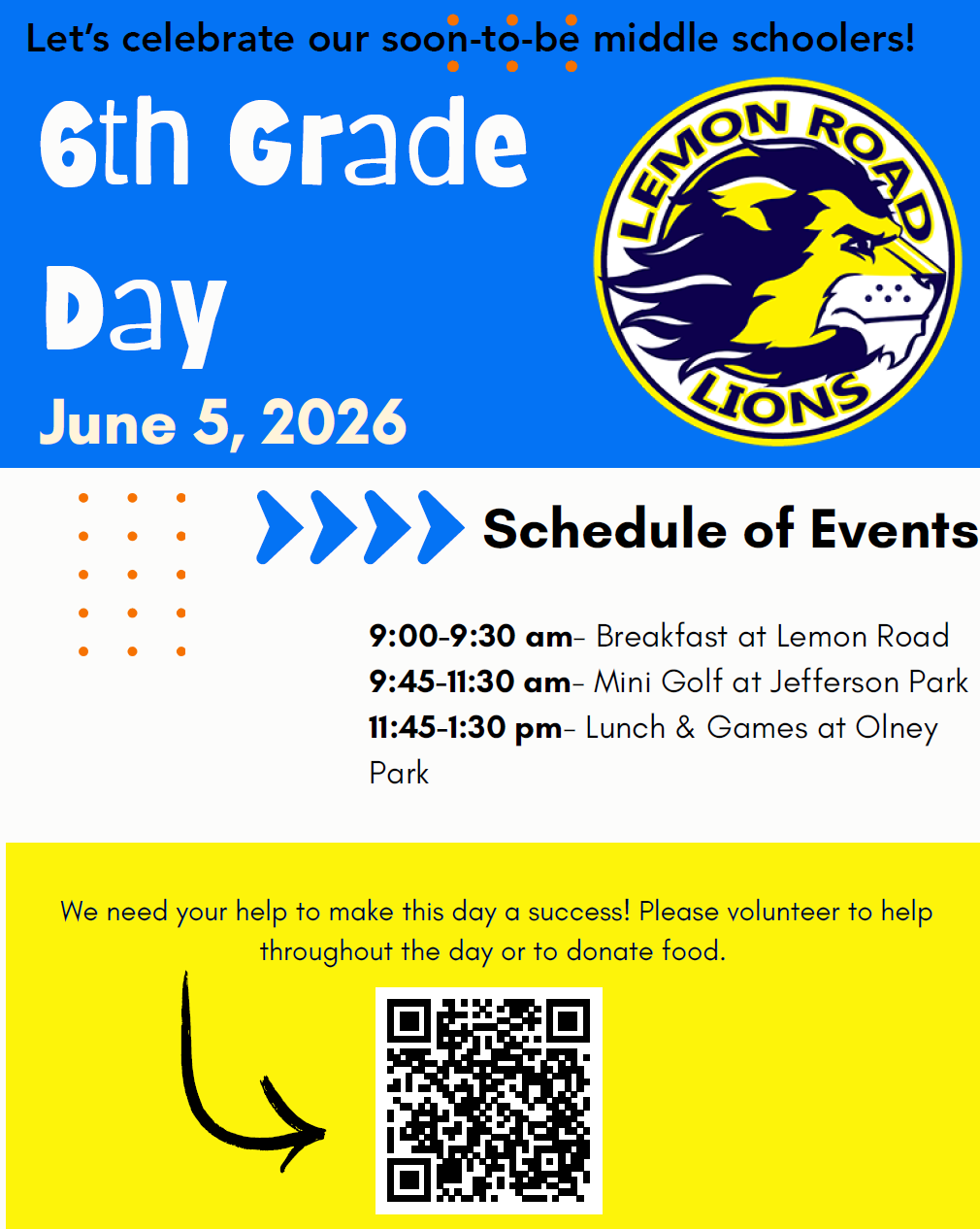 Sixth Grade Day Flier