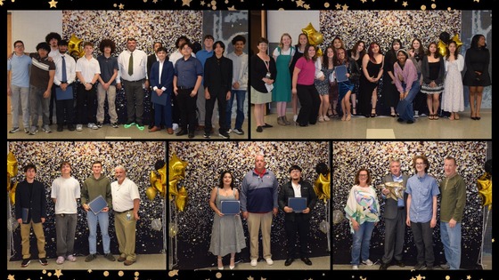 collage of photos of students with their awards