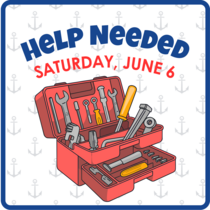 Help Needed Saturday June 6 with an image of a toolbox