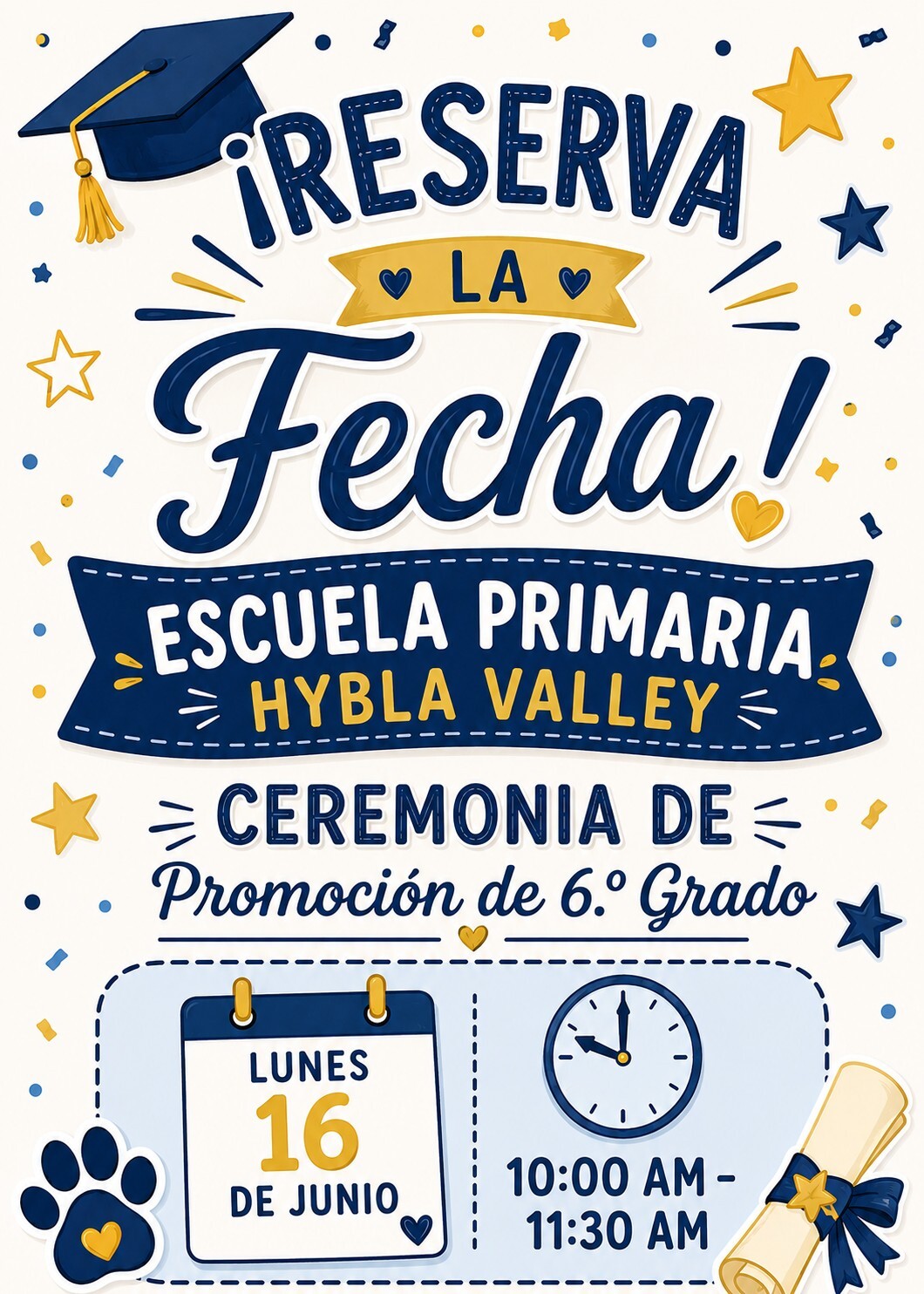 6th grade save the date spanish