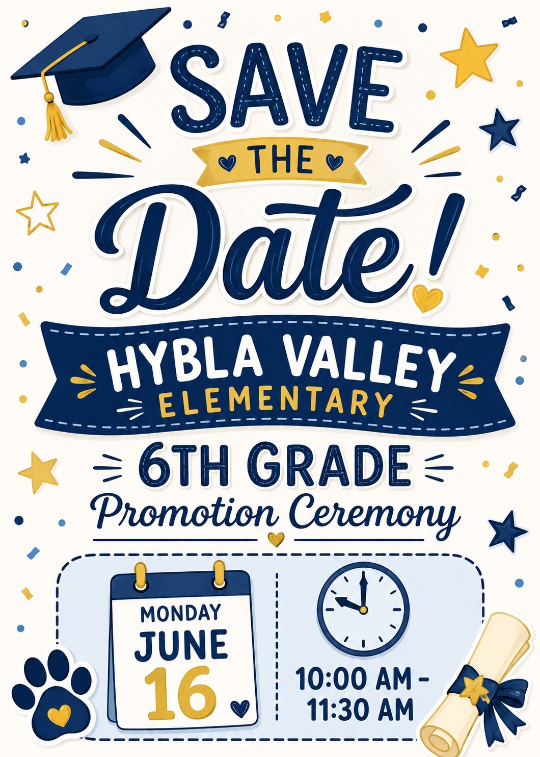 6th Grade Save the Date