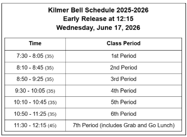 June 17 Early Release Bell Schedule