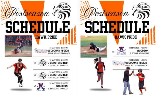 decorative image of the postseason schedule, full text below.