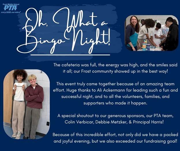 Bingo Night Thank you