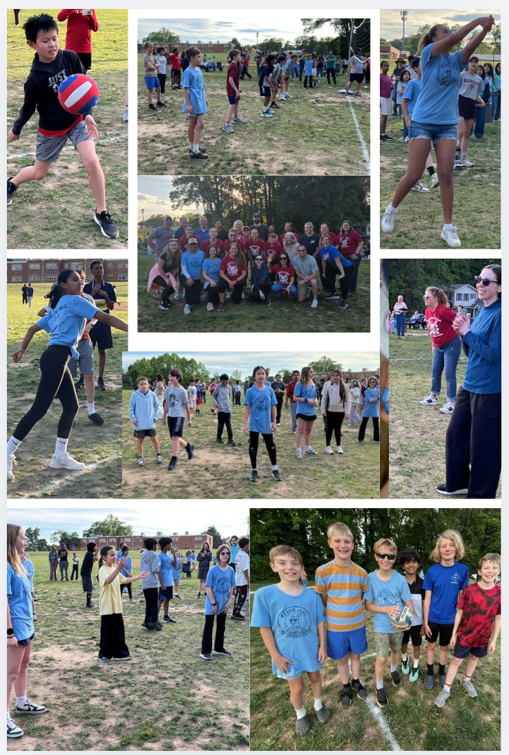 collage of sixth grade volleyball game