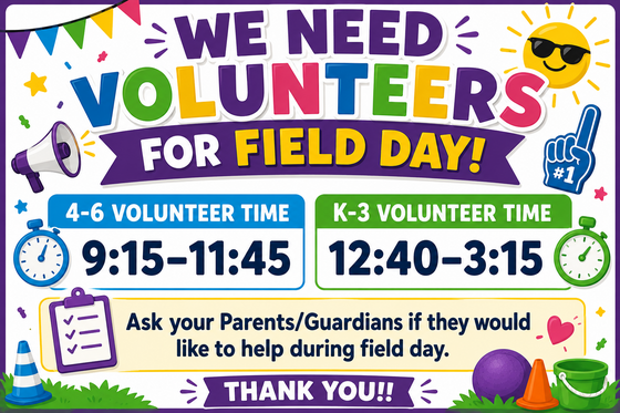 Volunteers Needed for Field Day