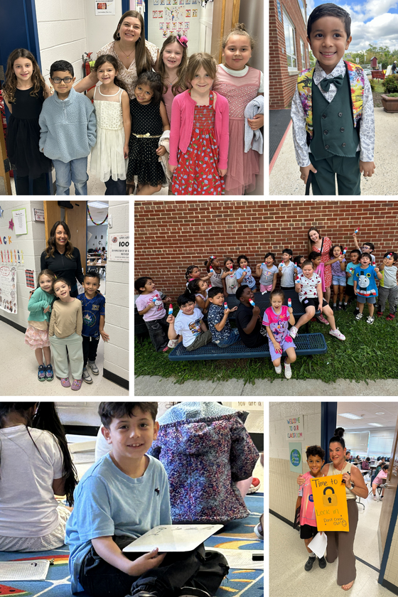 Collage of 6 photos of students and teachers