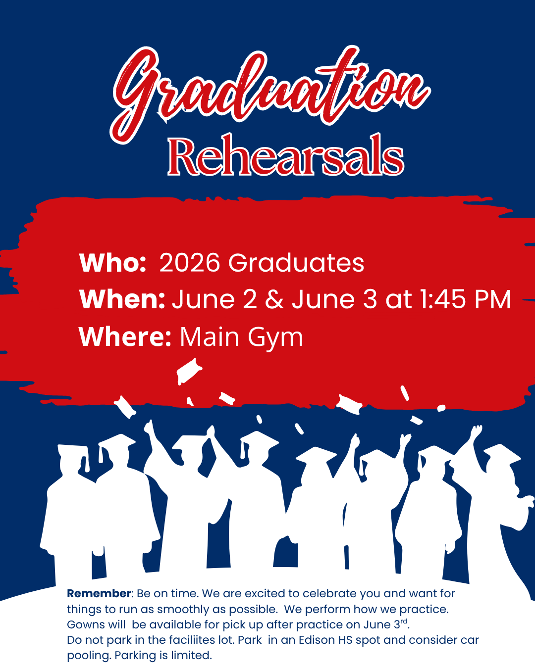 Black and White Simple Graduation Sign