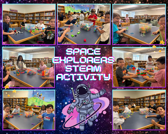 First graders creating space creations
