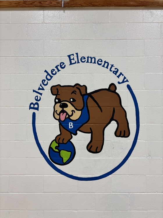Belvedere Bulldog Painting on Gym Wall