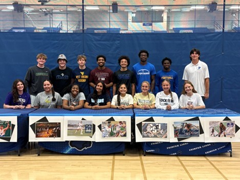 Student athletes posting for a picture